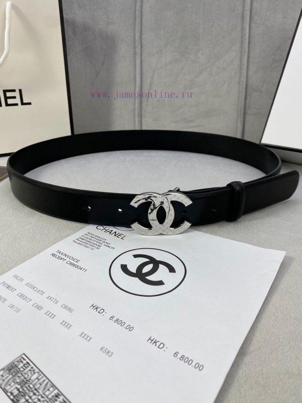 3.0cm width Chanel women's belt, new soft imported calf leather, supports NFC official websi 8usqnmg7