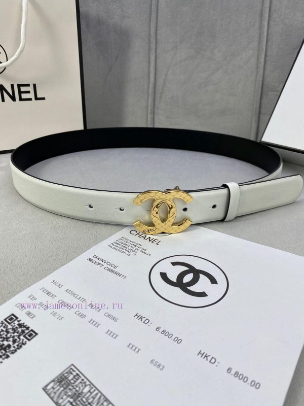 3.0cm width Chanel women's belt, new soft imported calf leather, supports NFC official websi cda7fjnq