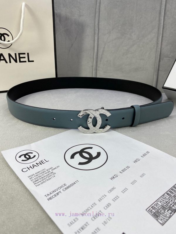 3.0cm width Chanel women's belt, new soft imported calf leather, supports NFC official websi 2ylx44f0