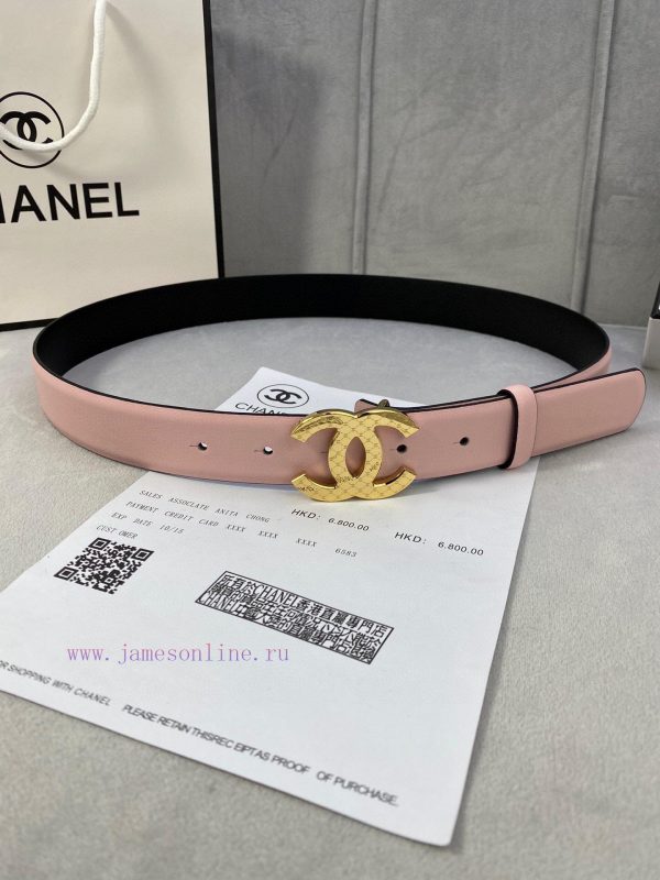 3.0cm width Chanel women's belt, new soft imported calf leather, supports NFC official websi me5yqfso