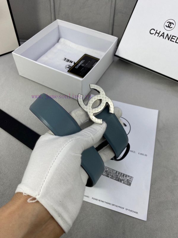 3.0cm width Chanel women's belt, new soft imported calf leather, supports NFC official websi 2ylx44f0 - Image 5