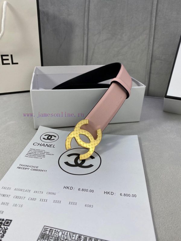 3.0cm width Chanel women's belt, new soft imported calf leather, supports NFC official websi me5yqfso - Image 5