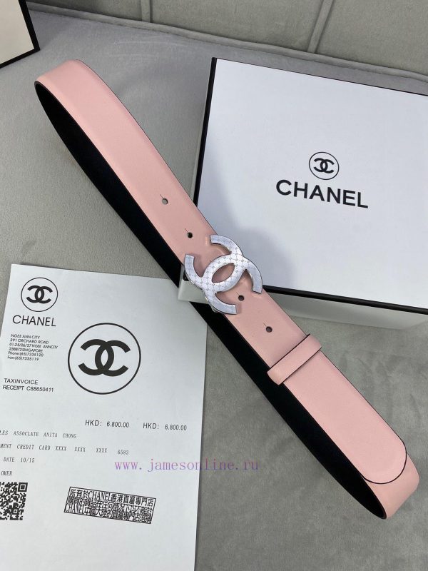 3.0cm width Chanel women's belt, new soft imported calf leather, supports NFC official websi me5yqfso - Image 7