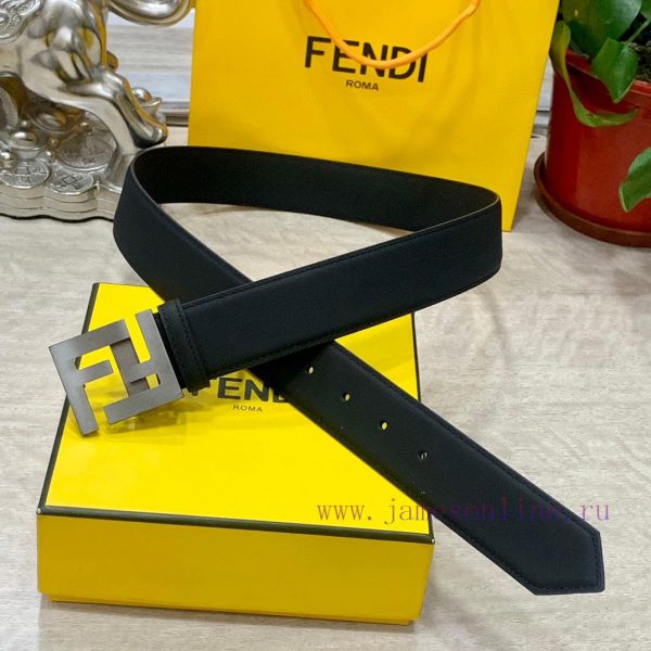 FENDL 40MM wide double-sided original calf leather with a single ruthenium palladium plated kafm84zi