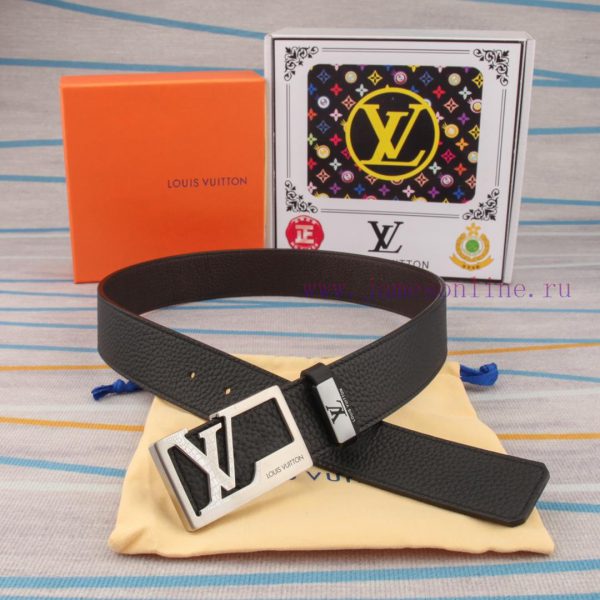 Belt and belt LV Louis Vuitton leather beltMen's belt material: 100% head layer cowhide belt r788o194 - Image 6