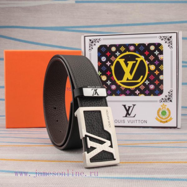 Belt and belt LV Louis Vuitton leather beltMen's belt material: 100% head layer cowhide belt r788o194 - Image 8
