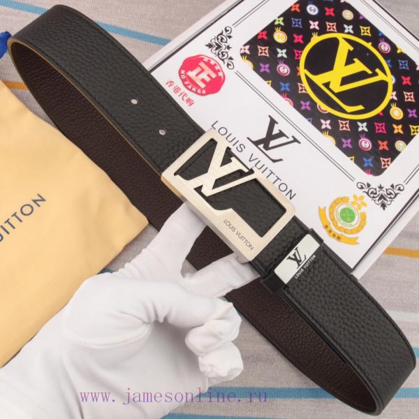 Belt and belt LV Louis Vuitton leather beltMen's belt material: 100% head layer cowhide belt ahf80b94 - Image 6