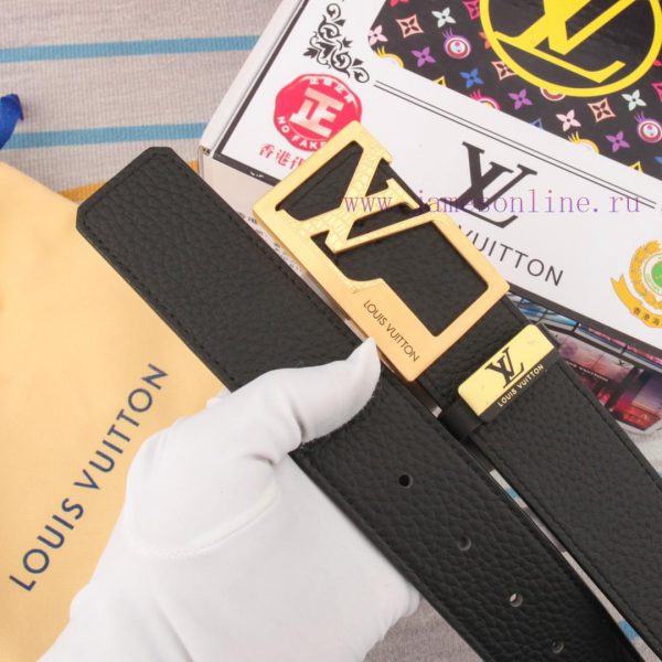 Belt and belt LV Louis Vuitton leather beltMen's belt material: 100% head layer cowhide belt ahf80b94 - Image 9