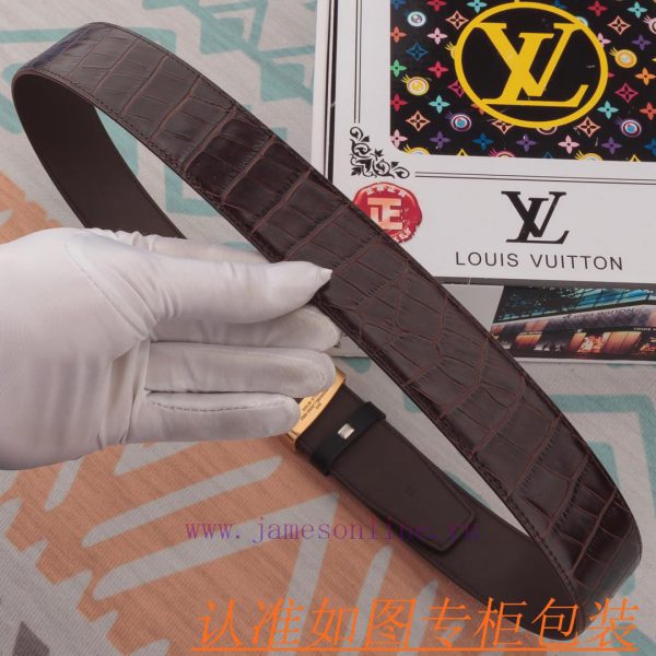 Belt and belt LV Louis Vuitton cowhide beltMen's belt material: 100% head layer cowhide belt kwz0bcck - Image 9