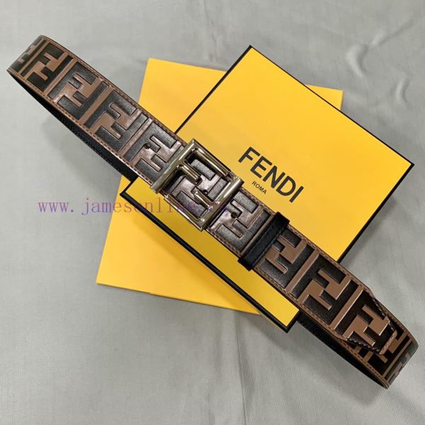 ￥FENDI/Fendi Men's Belt Width 38MM Logo Style Wide Belt Original Needle Buckle, Imported Ori jz8m3ns7 - Image 6