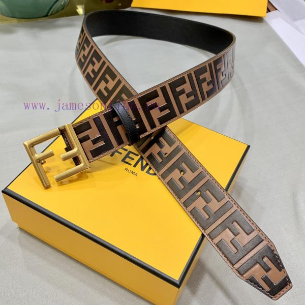 ￥FENDI/Fendi Men's Belt Width 38MM Logo Style Wide Belt Original Needle Buckle, Imported Ori 8a7yrrzs