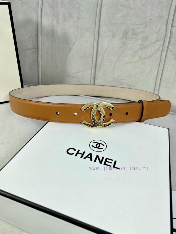 Width 3.0cm Chanel imported calf leather lining original frosted bottom, decorated with gold razfzm97