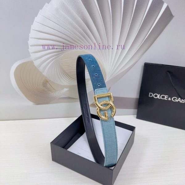 3.0cm D&G Dolce&Gabbana waist belt, made of special denim fabric paired with top layer cowhi hl168zh9 - Image 3