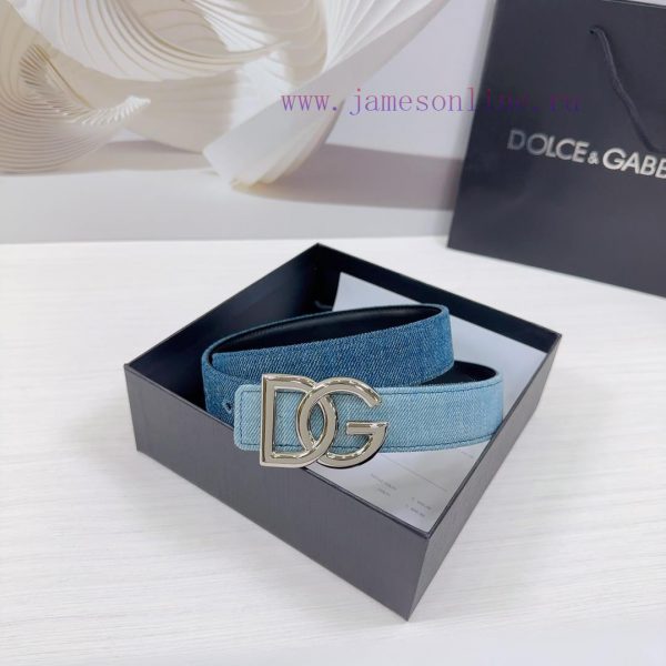 3.0cm D&G Dolce&Gabbana waist belt, made of special denim fabric paired with top layer cowhi fshyyefl - Image 5