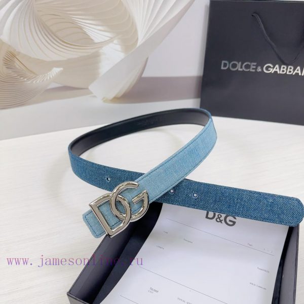 3.0cm D&G Dolce&Gabbana waist belt, made of special denim fabric paired with top layer cowhi fshyyefl - Image 6