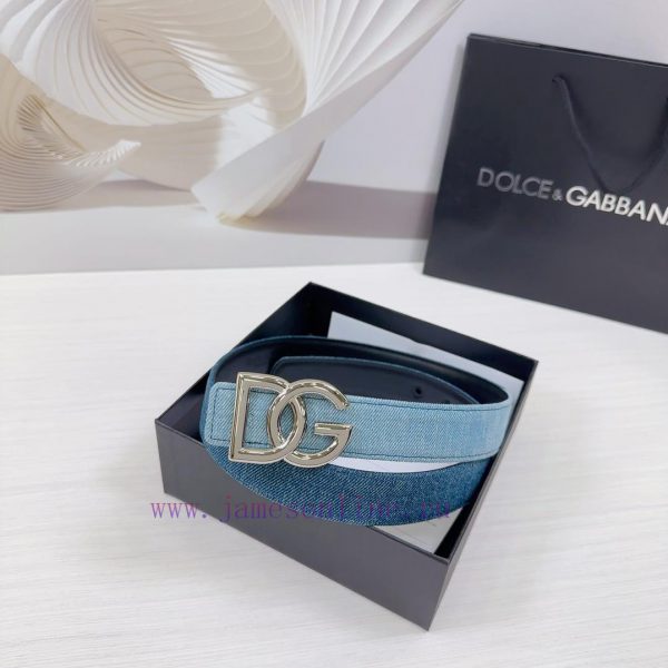 3.0cm D&G Dolce&Gabbana waist belt, made of special denim fabric paired with top layer cowhi fshyyefl - Image 7
