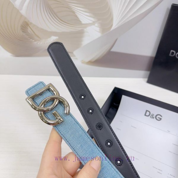 3.0cm D&G Dolce&Gabbana waist belt, made of special denim fabric paired with top layer cowhi fshyyefl - Image 8