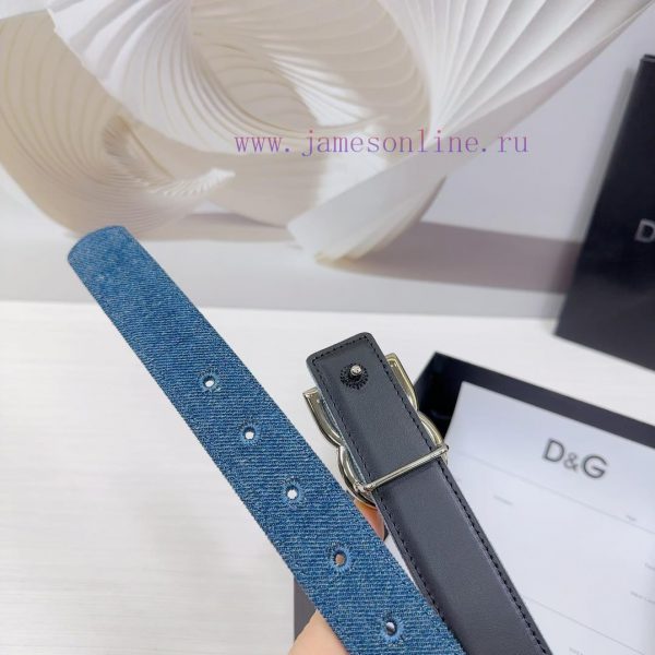 3.0cm D&G Dolce&Gabbana waist belt, made of special denim fabric paired with top layer cowhi fshyyefl - Image 9