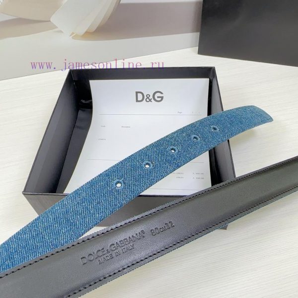 3.0cm D&G Dolce&Gabbana waist belt, made of special denim fabric paired with top layer cowhi fshyyefl - Image 10
