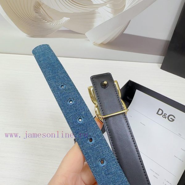 3.0cm D&G Dolce&Gabbana waist belt, made of special denim fabric paired with top layer cowhi hl168zh9 - Image 9
