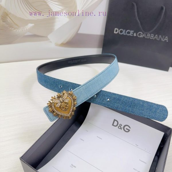 3.0cm D&G Dolce&Gabbana waist belt, made of special denim fabric paired with top layer cowhi fp1xb3de - Image 6