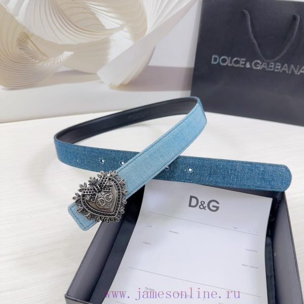 3.0cm D&G Dolce&Gabbana waist belt, made of special denim fabric paired with top layer cowhi q2075muy - Image 6