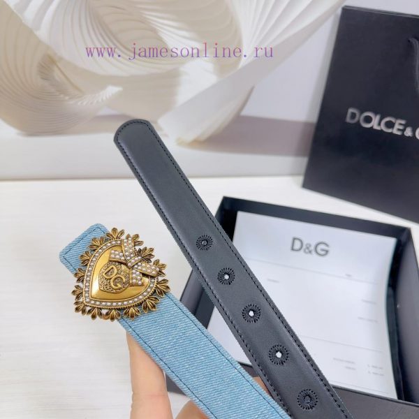 3.0cm D&G Dolce&Gabbana waist belt, made of special denim fabric paired with top layer cowhi fp1xb3de - Image 8