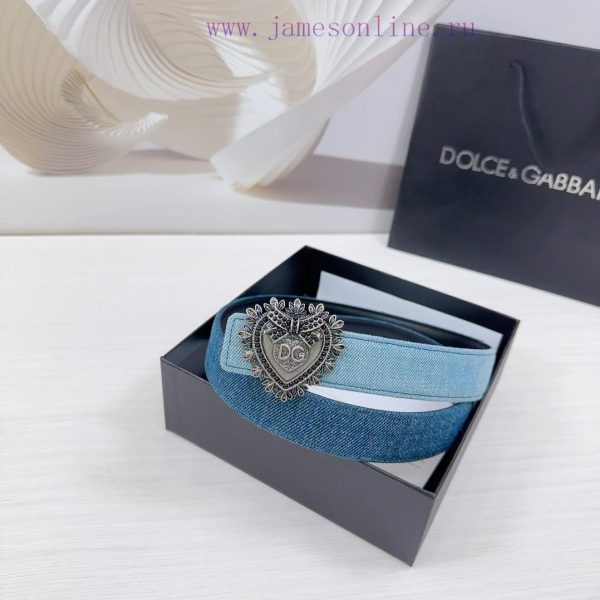 3.0cm D&G Dolce&Gabbana waist belt, made of special denim fabric paired with top layer cowhi q2075muy - Image 7