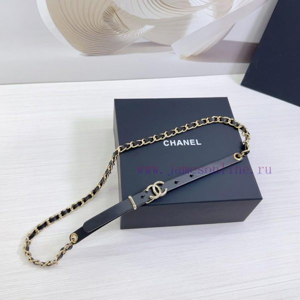 Chanel 1.5cm chain style Chanel belt, double-sided top layer cowhide material, length. 758.8 a232mslz - Image 3
