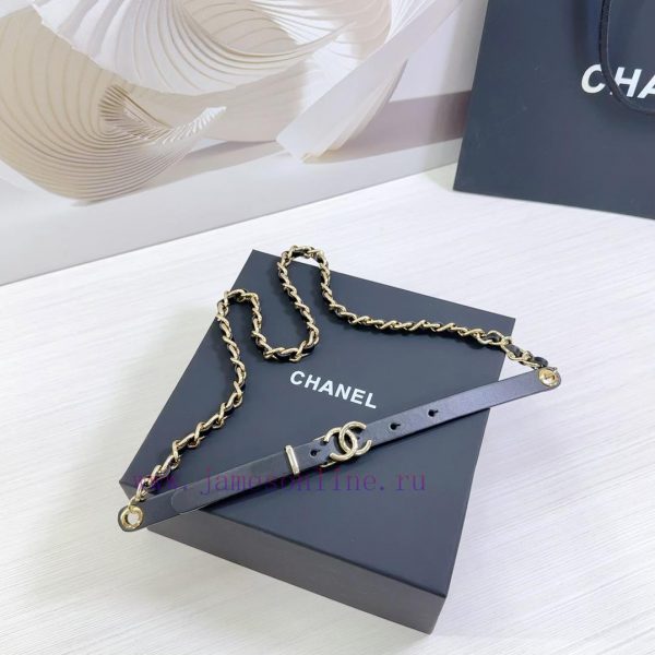 Chanel 1.5cm chain style Chanel belt, double-sided top layer cowhide material, length. 758.8 a232mslz - Image 5