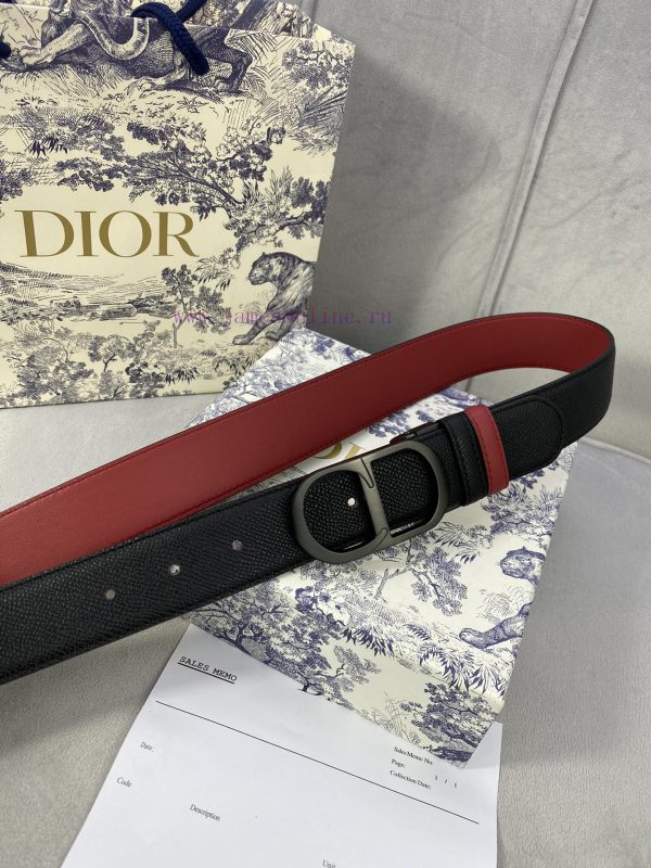 3.5cm width Dior grain textured cowhide hollow "CD" buckle belt, black palm grain grain leat i1dnahdx - Image 13