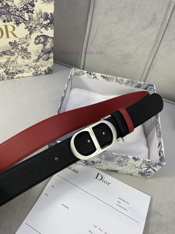 3.5cm width Dior grain textured cowhide hollow "CD" buckle belt, black palm grain grain leat 7v4mhfw3 - Image 16