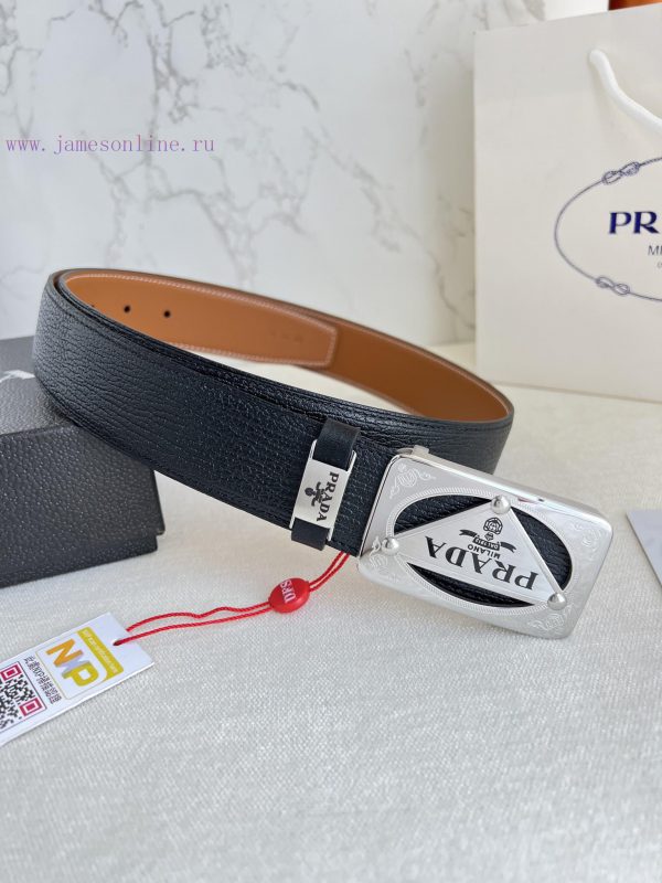 Prada PRADA ️ Belt and beltBuckle, classic pure steel material buckle, top layer cowhide, ph 2kosj5v3