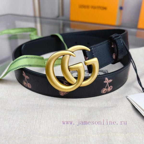 (Complete set)GUCCI leather beltWidth 30mmNew Women's Casual Edition Original Head Leather A 7e2g6a7y