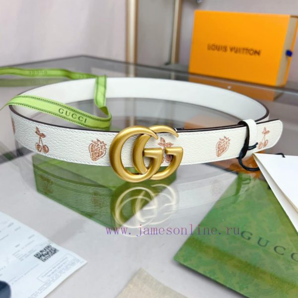 (Complete set)GUCCI leather beltWidth 30mmNew Women's Casual Edition Original Head Leather A pdzyrof0 - Image 9