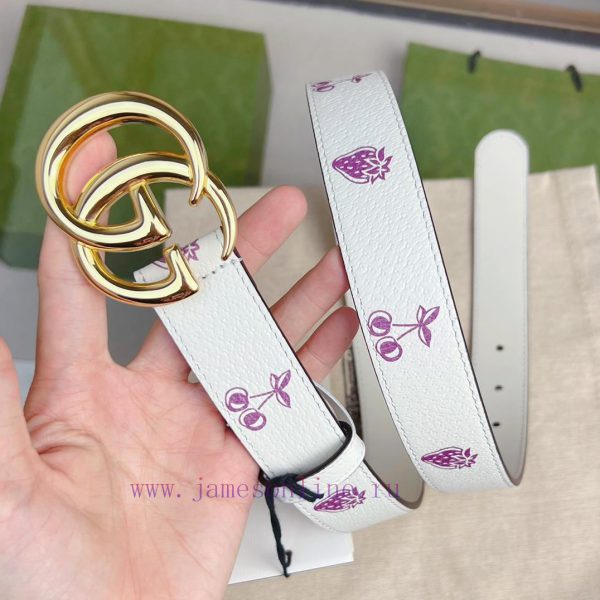 (Complete set)GUCCI leather beltWidth 30mmNew Women's Casual Edition Original Head Leather D 1953o3p9 - Image 9