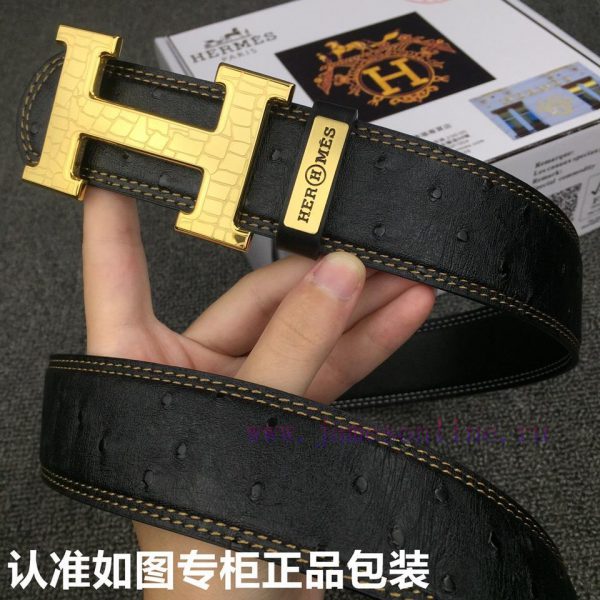 Hermes Hermes ostrich patternGrade: Imported from Italy with 100% original factory cowhide, xd8y85pc - Image 3