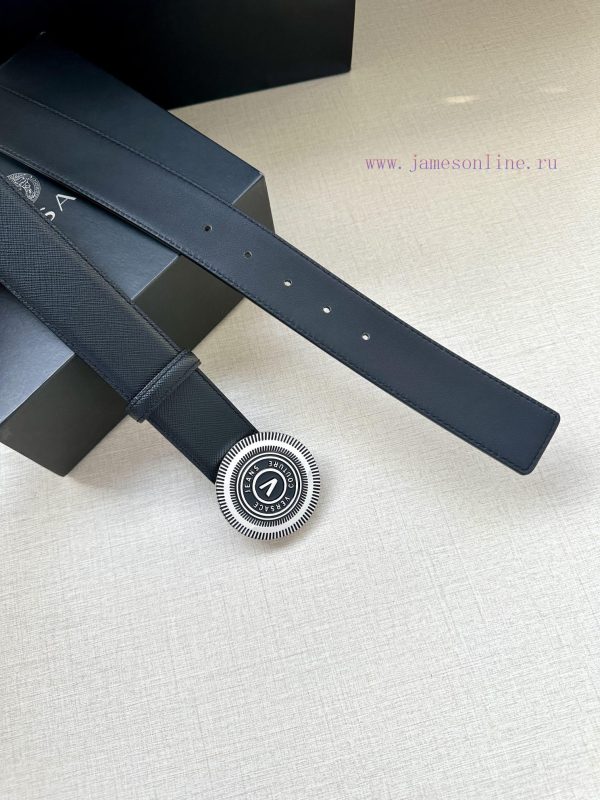 3.8cm Width Versace JEANS COUPURE Leather V-EMBLEM Buckle Belt with La Greca accents for a p 2gd8z9hq - Image 8