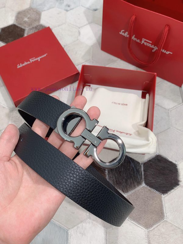 Salvatore Ferragamo 3.5cm Haute Couture Men's Belt, Choose to Pair with Double Headed Leathe vgyrjca0