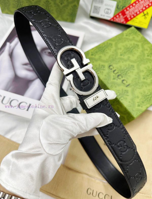 Belt Gucci Gucci automatic buckle-Belt replica Gucci The automatic belt series is made of 10 ejzz512o - Image 7