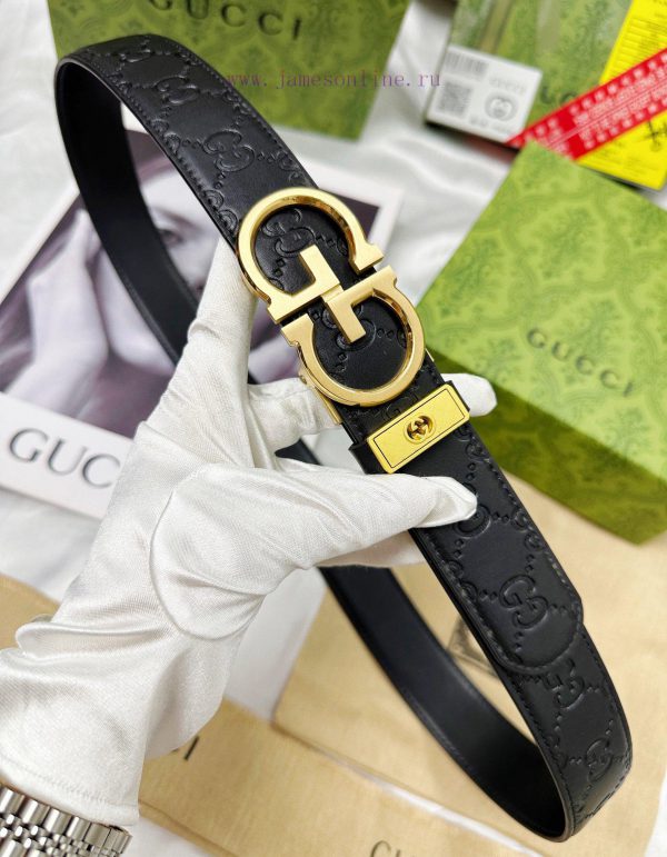 Belt Gucci Gucci automatic buckle-Belt replica Gucci The automatic belt series is made of 10 ejzz512o - Image 8