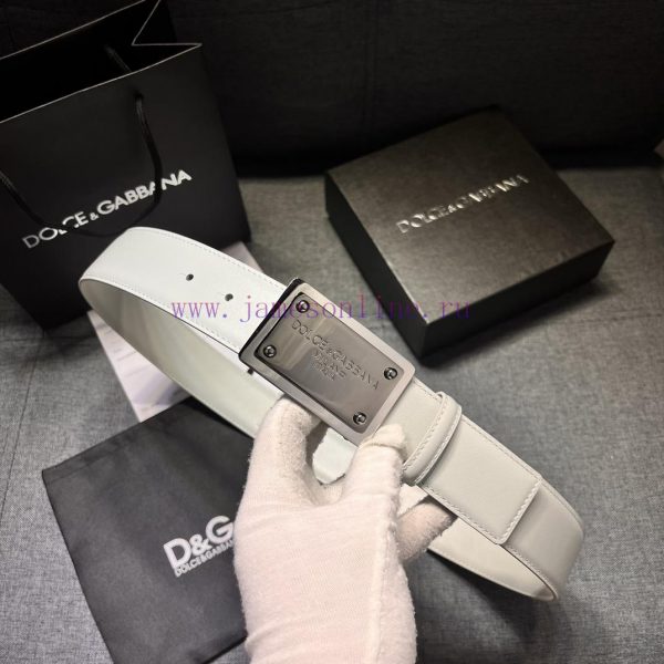 DG, gray white, width 4.0cm Dolce&Gabbana new men's waist belt, paired with a brand new ruth vfyf9y5d - Image 13