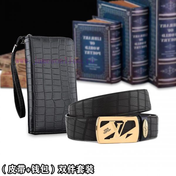 Belt and wallet two-piece setWooden box with accompanying picturesL @ V belt+wallet setBuckl ibfhwvvw - Image 7