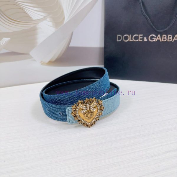 3.0cm D&G Dolce&Gabbana waist belt, made of special denim fabric paired with top layer cowhi hq6pyat1 - Image 4