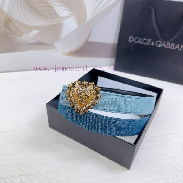 3.0cm D&G Dolce&Gabbana waist belt, made of special denim fabric paired with top layer cowhi hq6pyat1 - Image 7