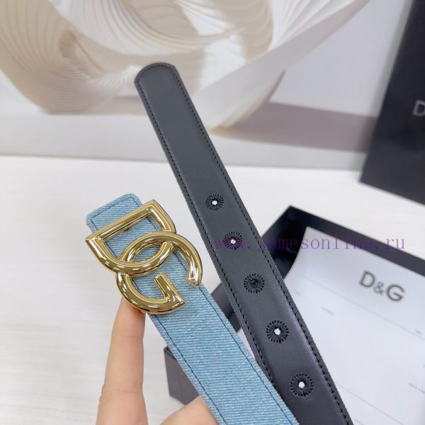 3.0cm D&G Dolce&Gabbana waist belt, made of special denim fabric paired with top layer cowhi ykd6ap3r - Image 8