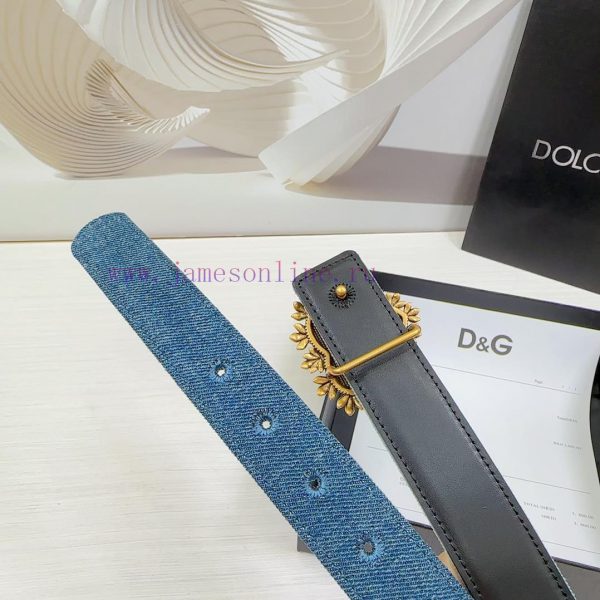 3.0cm D&G Dolce&Gabbana waist belt, made of special denim fabric paired with top layer cowhi hq6pyat1 - Image 9