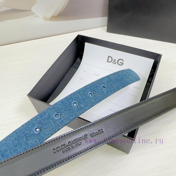 3.0cm D&G Dolce&Gabbana waist belt, made of special denim fabric paired with top layer cowhi hq6pyat1 - Image 10