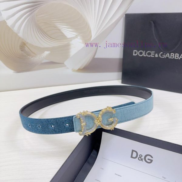 3.0cm D&G Dolce&Gabbana waist belt, made of special denim fabric paired with top layer cowhi qx63kmkh