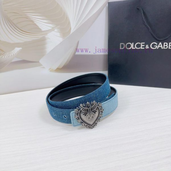 3.0cm D&G Dolce&Gabbana waist belt, made of special denim fabric paired with top layer cowhi 5cddrpi3 - Image 4